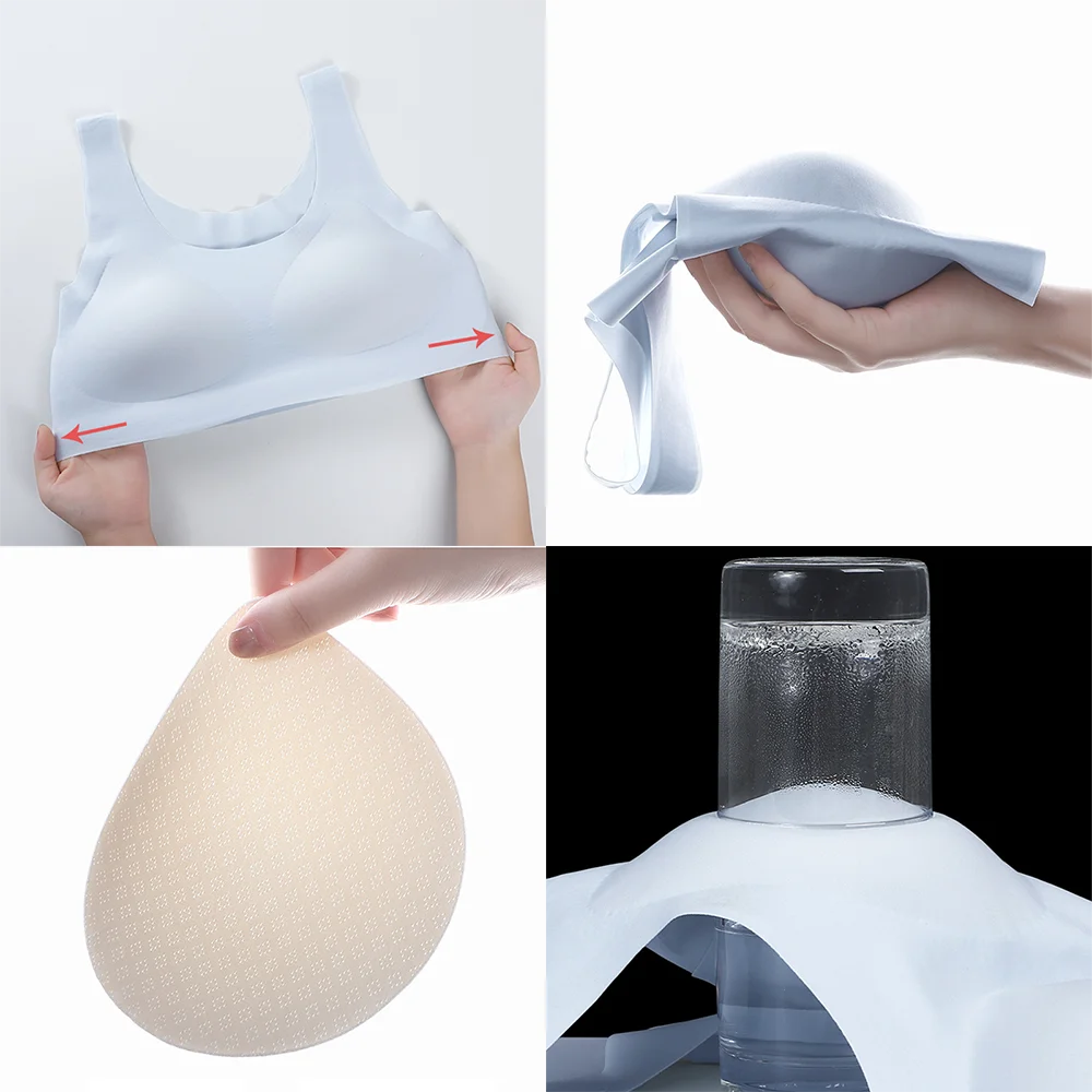 Wholesale Logo Custom Wireless Latex 7 Colors Size Traceless Breathable High Stretch Vest Style Bra and Panties for Women