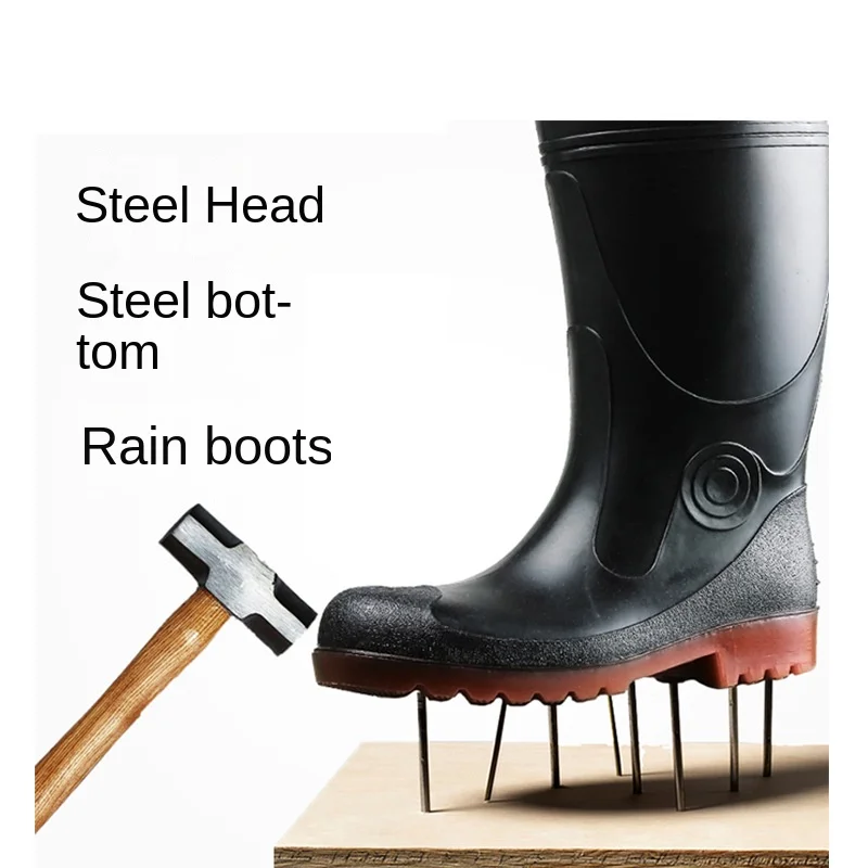 DFU37 Customized Waterproof medical steel toe anti-smash shoe acid and alkaline chemical resistant working boots