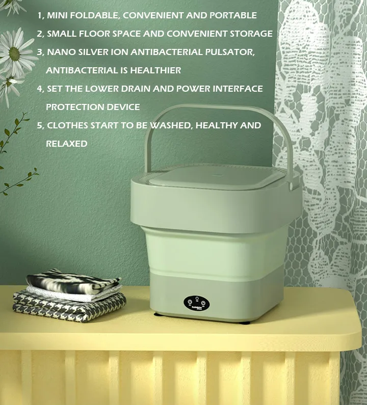 
Wholesale Durable Using Small Floor Space Portable Mini Folding Washing Machine 