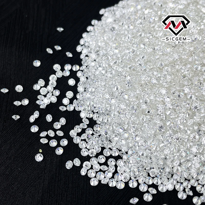 SICGEM 0.03 Karat 30pcs Per Carat 2mm D E F color Pure White VVS Clarity Cheap Melee Moissanite Diamond