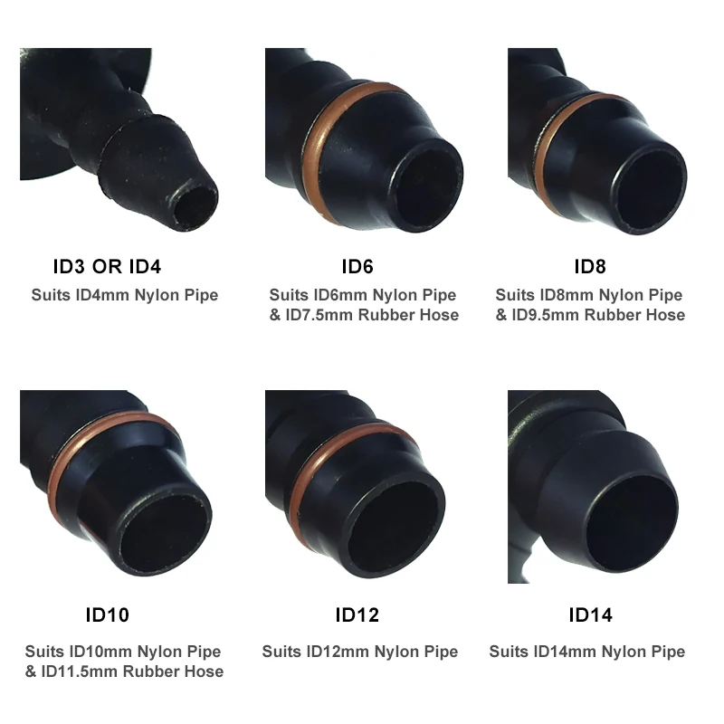 SAE 9.89mm-ID8mm female quick connector for car fuel urea water line system nylon pipe rubber hose fittings connect