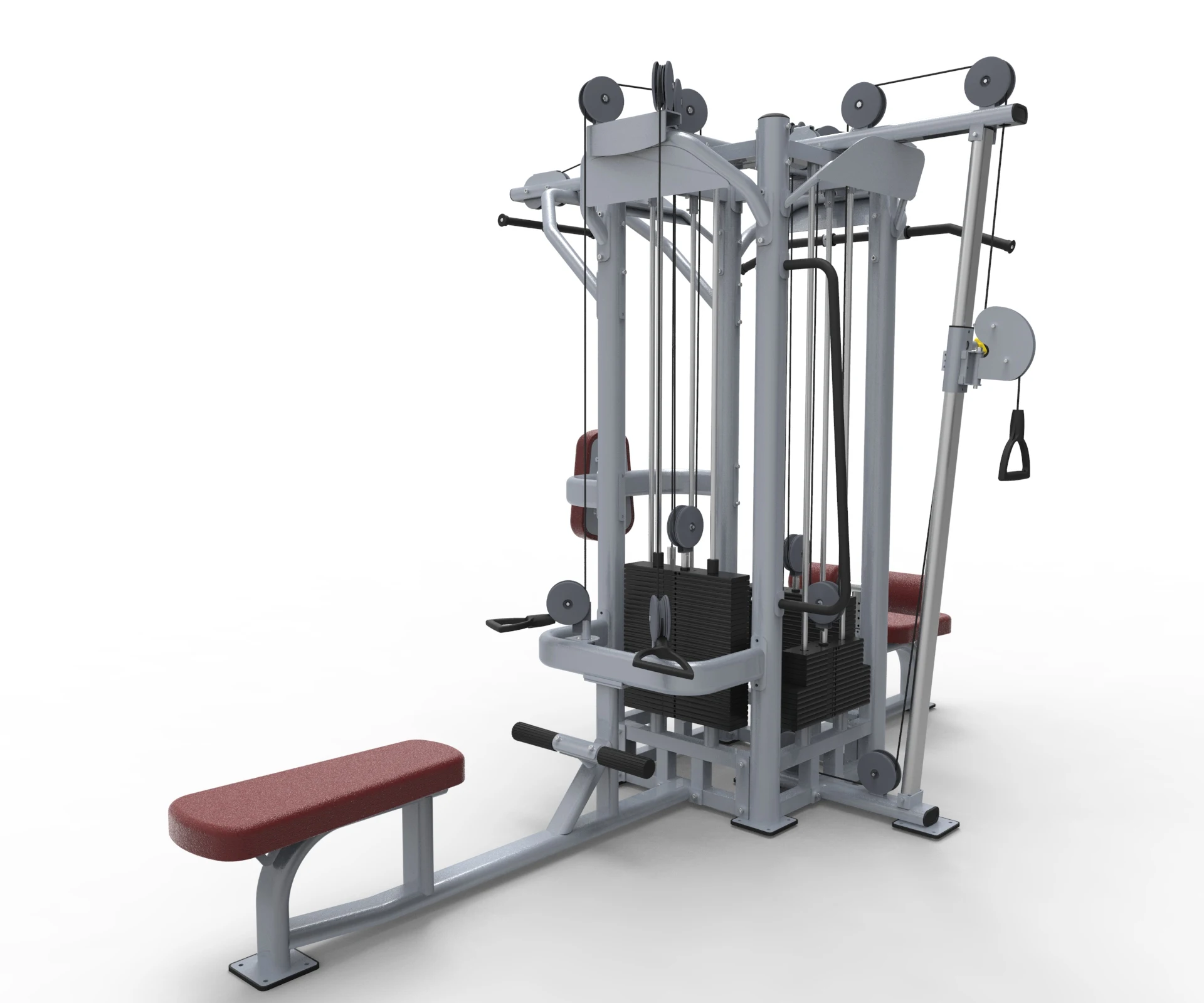 Oval Tube 4 Multi Stations Gym Functional Trainer Commercial Lat Pull down Machine