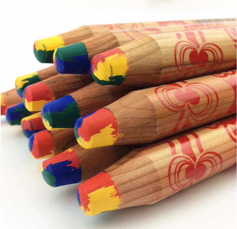 Новинка пухлый Радужный карандаш 4 в 1 однотонный акварельный