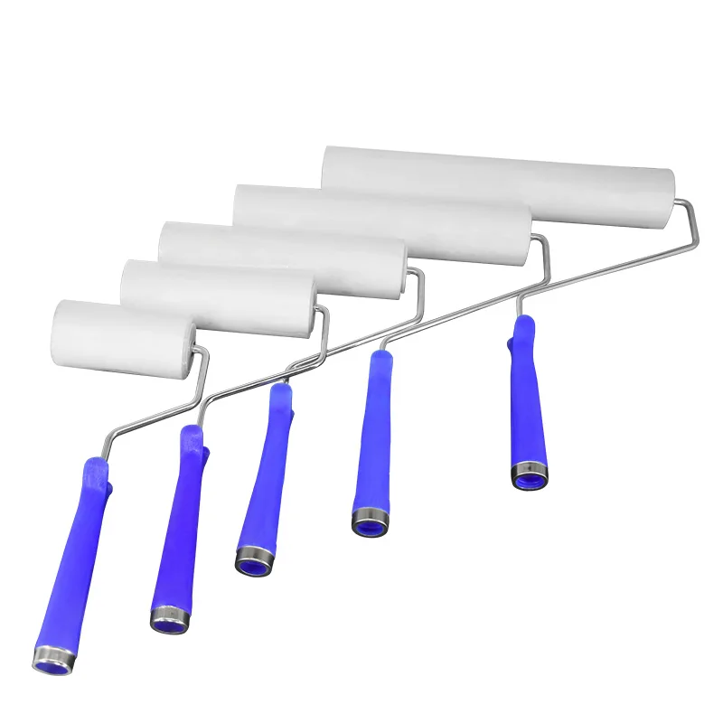 White Blue Remove Dust Sticky Lint Roller Adhesive Roll Disposable PE Cleanroom Remove Sticky Roller