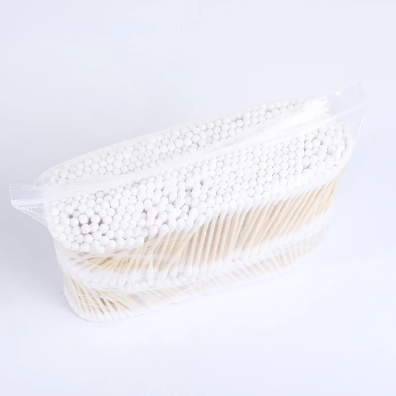 High Quality 1000 Large Packaging Cotton Buds Bamboo Sticks Bag Cotton Swabs Wholesale Special