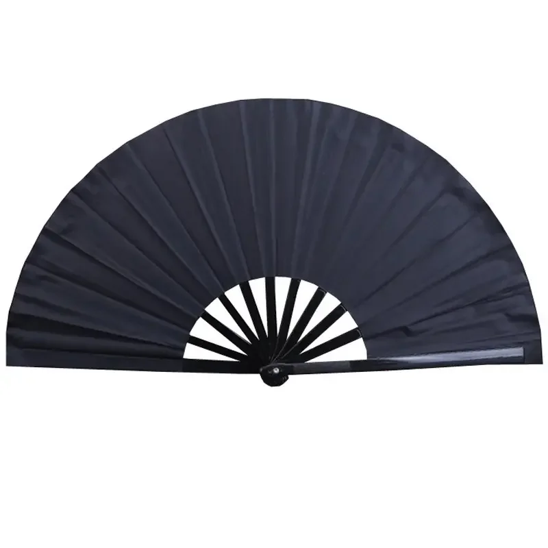 13Inch Large UV Glow Folding Clack Rave Bamboo decorate Hand Fan for Festivals Accessories