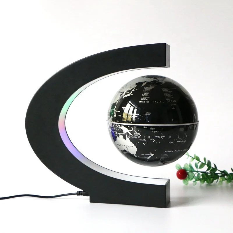 Electric Type 14cm Diameter World Globe Earth Map Ball 6inch Magnetic Levitating Rotating Globes with Led Lights