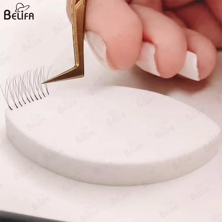 Customized eyelash extension accessories supplies white pink lash training sponges for beginner practice sponges course