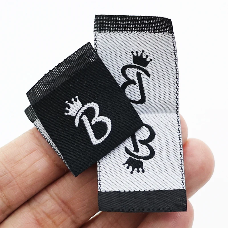 Wholesale fabric Custom Logo Printed Garment  Labels Shirt Clothing  Luxury Bags  Accessories Woven Label