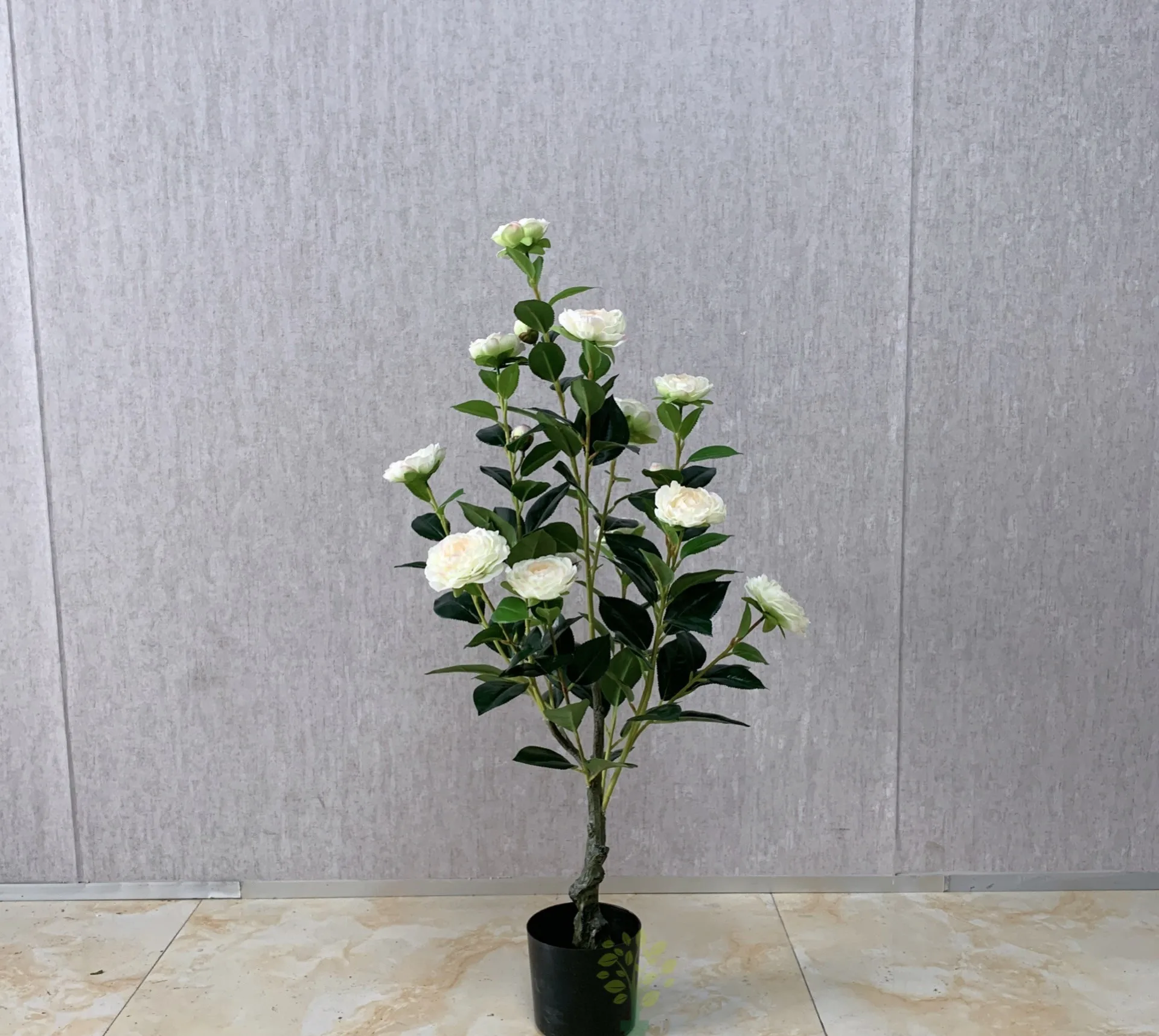 China cheap artificial simulation green plants Camellia tree flowers magnolia rose tree indoor decorative for wedding