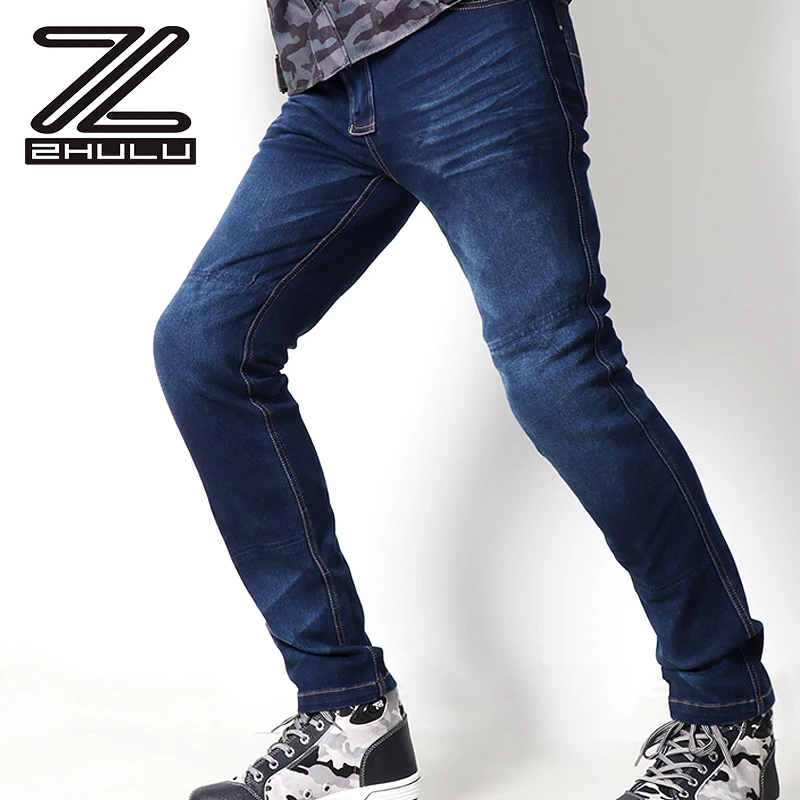 Denim Trousers High elastic Breathable Motorcycle Knee Protections Jeans