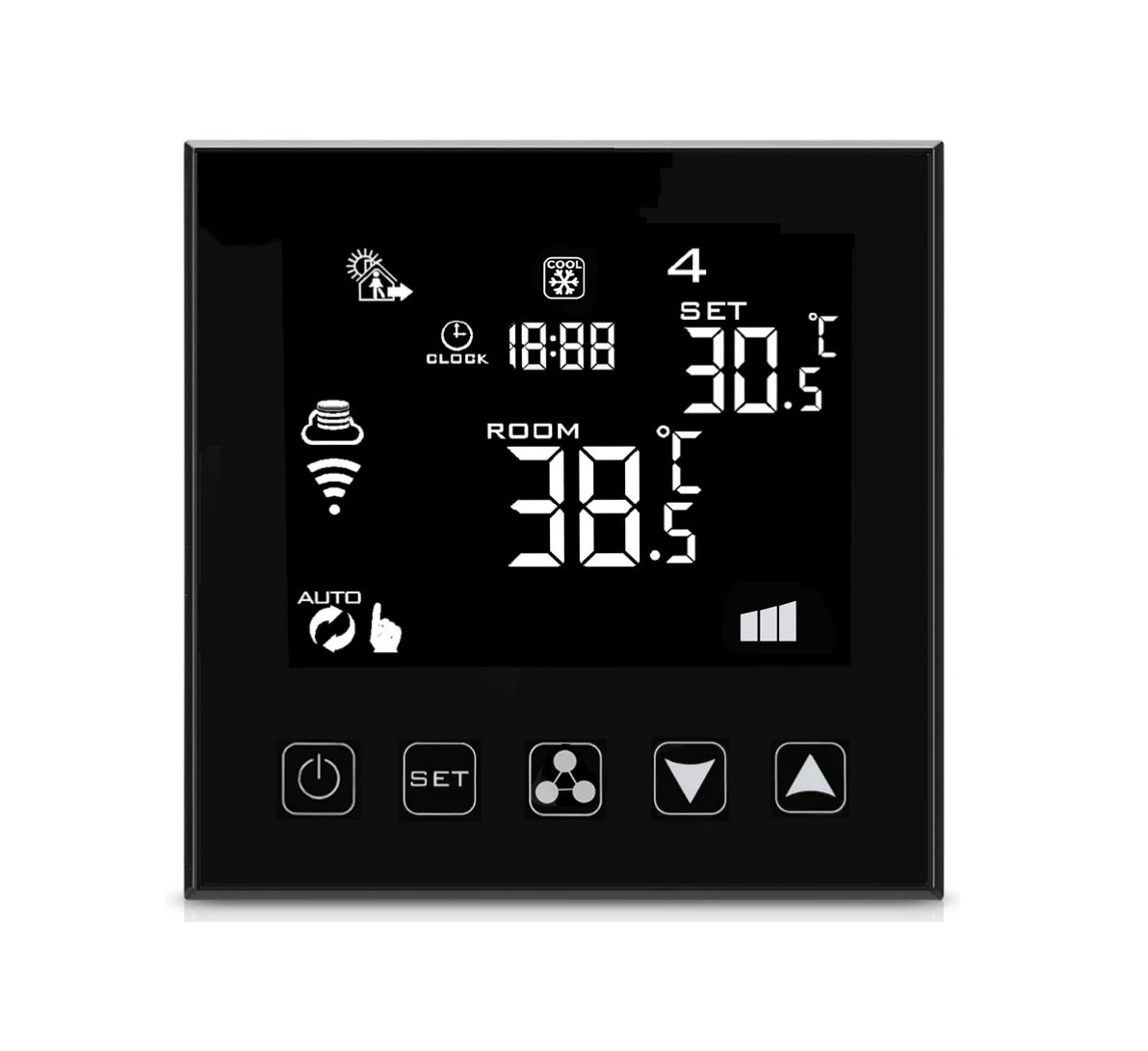 HY603AC Wifi Thermostat Fan Coil 0-10V Output Voltage Thermostat Modbus Touch Screen Control Thermostat 4 pipes