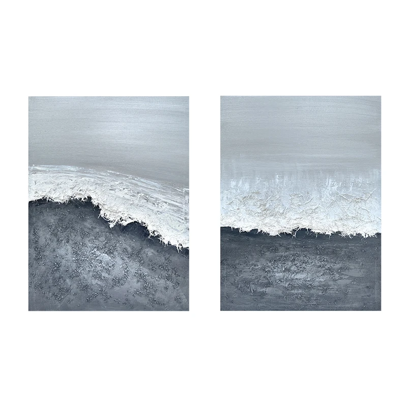 
Ручная роспись Абстрактная масляная живопись подвесная живопись Современная декоративная живопись серый лед 