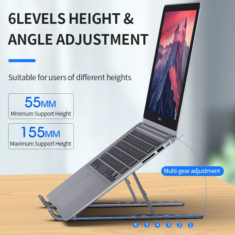 Портативный складной светодиодный RGB-вентилятор ZXX665 7 уровней регулируемая алюминиевая подставка охлаждающая с охлаждающим вентилятором Abs