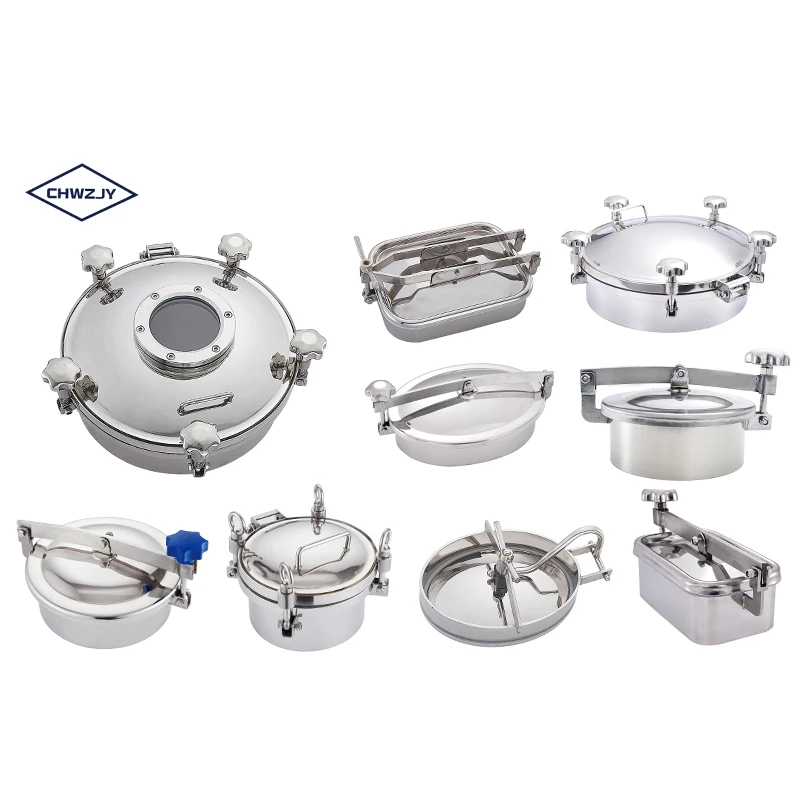 Round  Fiberglass Man Hole S Steel With Sight Glass Pressure Stainless For Save Rectangle Bolt Manhole Cover