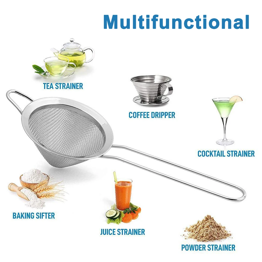 Professional Stainless Steel  Cocktail  Bar Tools Conical Fine Mesh Strainer