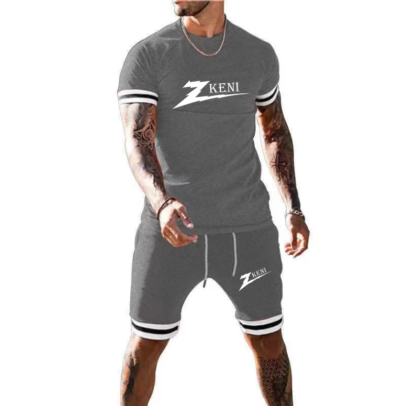  2021 plain color wholesale T-shirt shorts suit men new arrivals tracksuit short