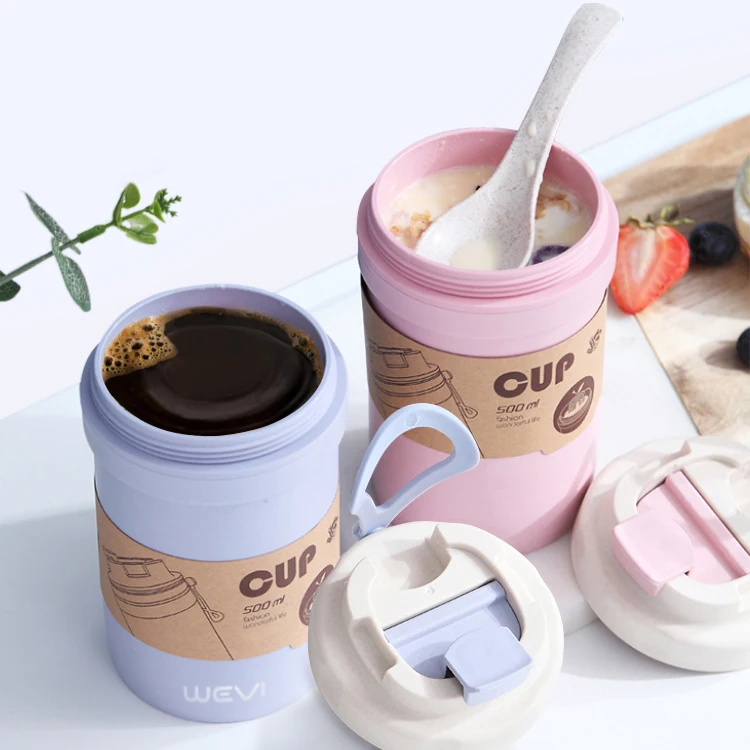 Wevi Eco-Friendly Biodegradable Bamboo Fiber Coffee Cups Disposable with Minimalist Design and Lid for Camping