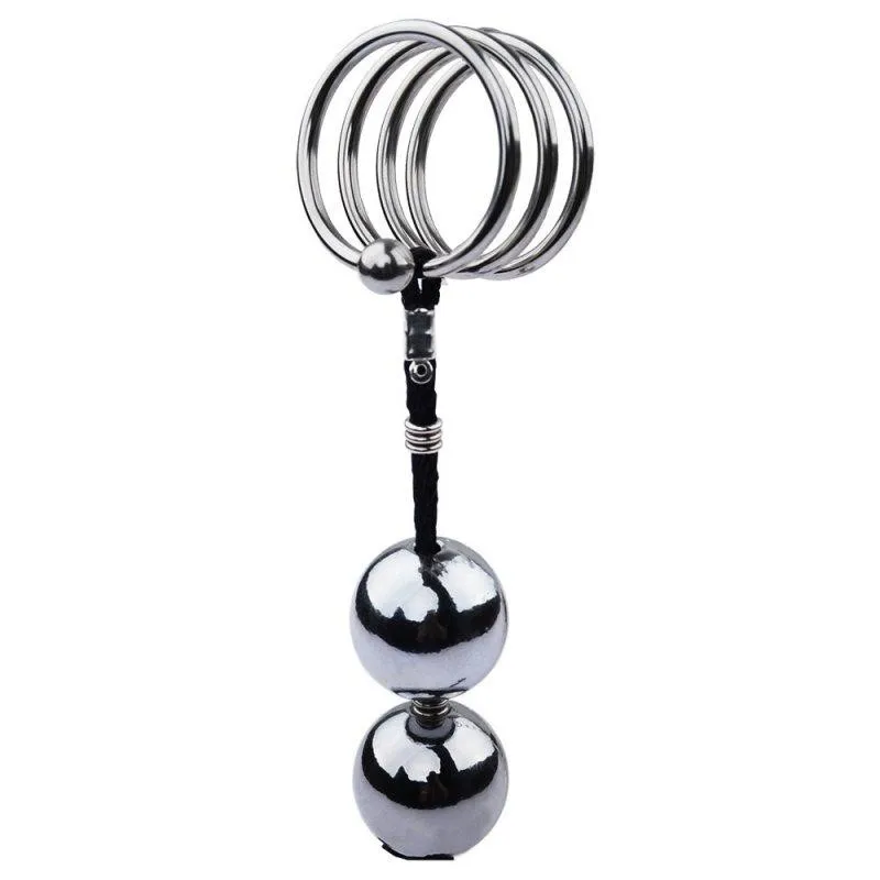 Ninghao  Male Metal Ball Heavy Hanger Stretcher Cock Pendant Enlargers Enlargement Penis Delay Ring Sex Toys For Men