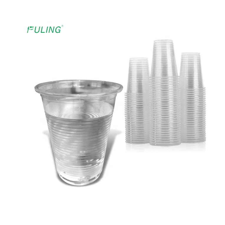 Fuling Custom Clear PP Plastic Cups Disposable Plastic Water Cup 2.5 3.5 6 7 8 9 10 12 14 16 20 oz
