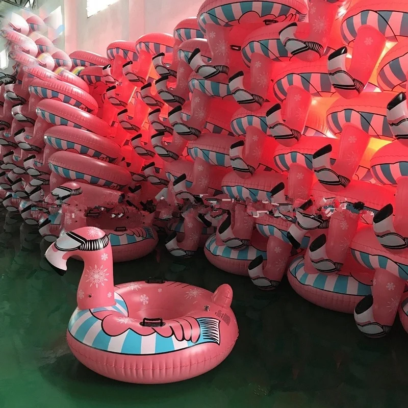 2019 New Winter Sports Durable Flamingo Sled Tube Inflatable Snow Tube for Sale