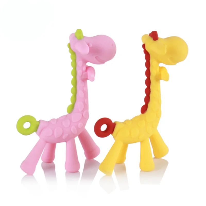 
BPA бесплатные силиконовые тетей «Жираф» Прорезыватели для зубов для новорожденных болевые десны боли в спине и детского дня рождения 
