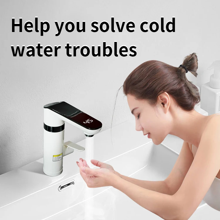 LED Digital Display  Basin Mixer Taps  bathroom tap Basin Faucet	instant water heating faucet electric water heater tap