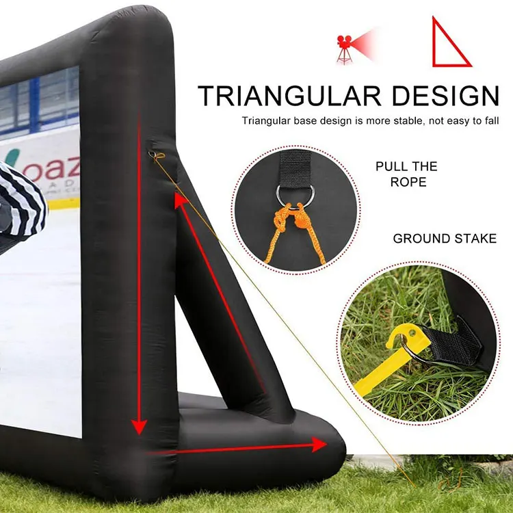  Silver or Rear Film Projection Projector Screen 2D Front 3D 180 Degree 14FT Outdoor Inflatable