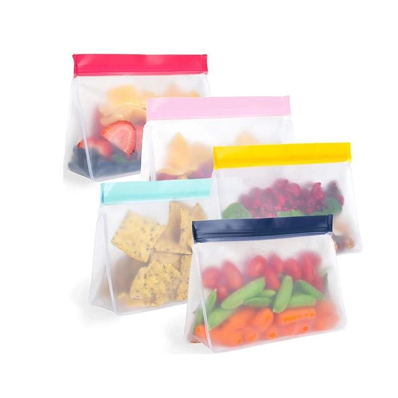 Bpa Free Leakproof Fresh Ziplock Reusable Bag Preservation Packaging Silicone Food Storage Bags