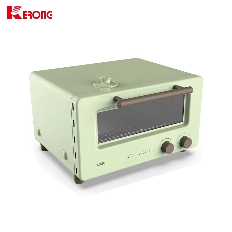 Kerong Elegant 10 Liter Black Mini Steam Bread Combi Japanese Oven for Home with Steam Function
