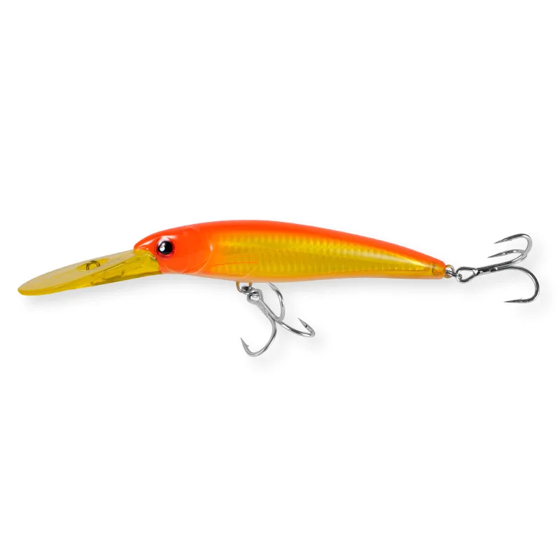 NOEBY 140mm/52g Big Bib Long Tongue Deep Diving Minnow Fishing Lures Bait, Slow Sinking 3D Eyes Hard Crankbait for Trout, Bass