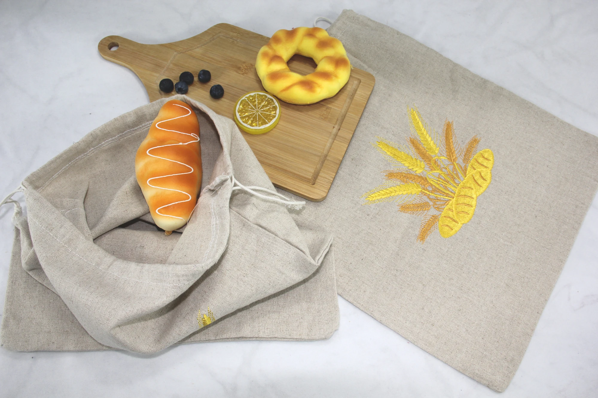 natural pouch custom jute garment drawstring 100% embroidery  dust burlap gift cotton   muslin linen pouch bag