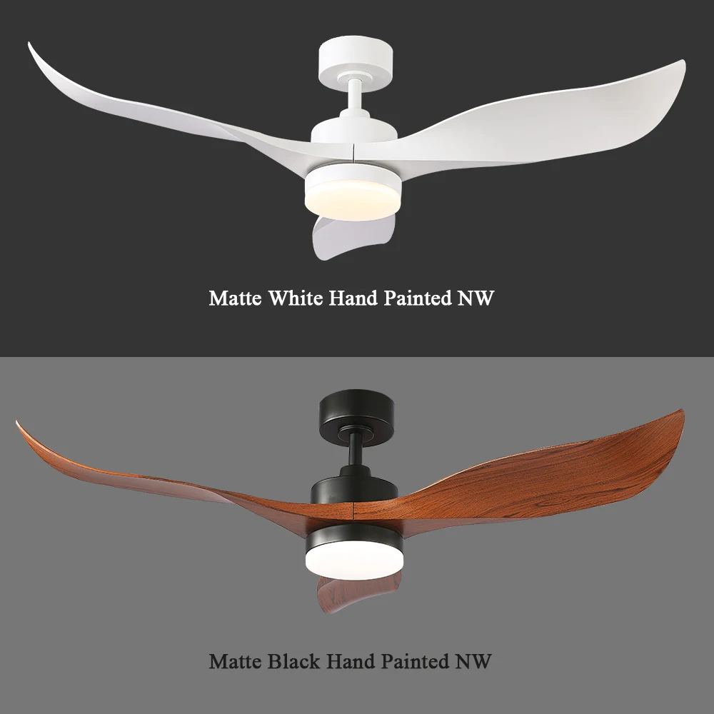 AIERTEC 52' Modern All Copper Motor 3 ABS Blades Ceiling Fans With Light Remote For Bedroom Living Room Patio