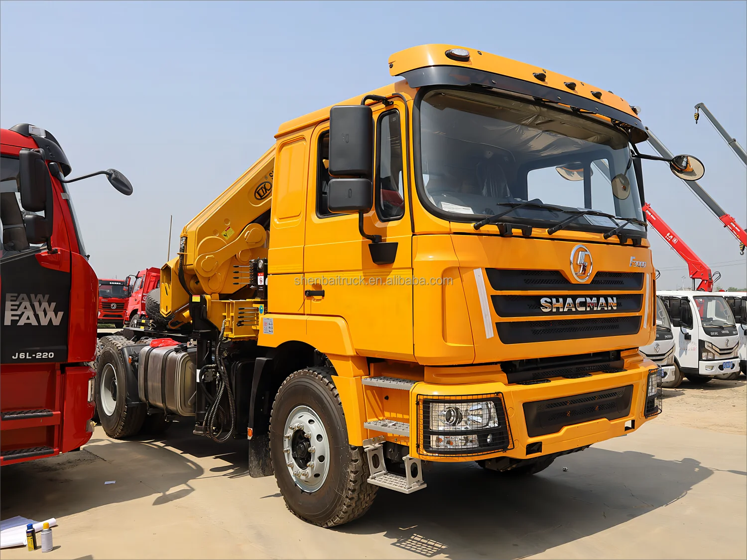 Shacman M3000S F3000 6x4 430 л.с. трактор с краном Shenbai 30 тонн 35 40 гидравлический складной кран в Мексике