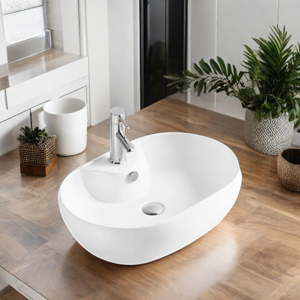 Wholesale cheap modern countertop toilet cabinet hand wash basin white porcelain rectangular vessel sink ceramic bathroom sink