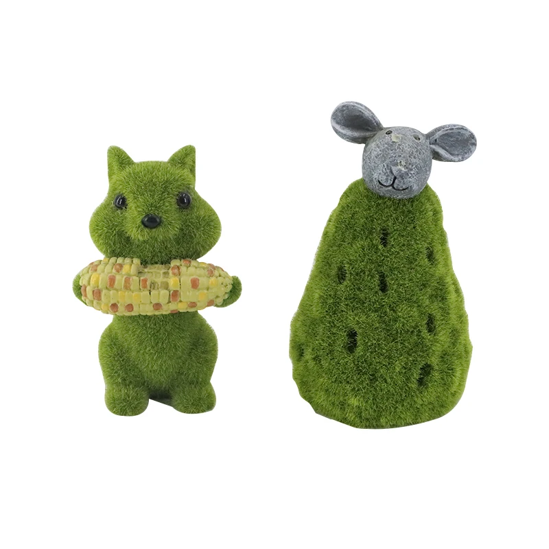 Garden resin animals fountain Flocked decoration squirrel mouse garden decoration home solar light outdoor Ornaments