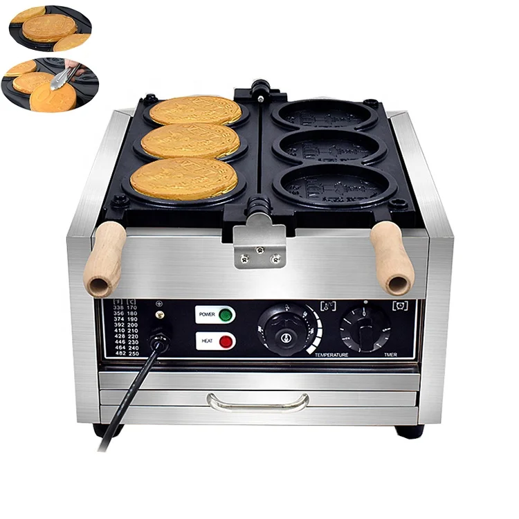 Snack Equipment 4 Pcs Commercial Round Coin Waffle Maker Machine/ Waffle Maker Snack Machine/ Electric Coin Waffle Maker