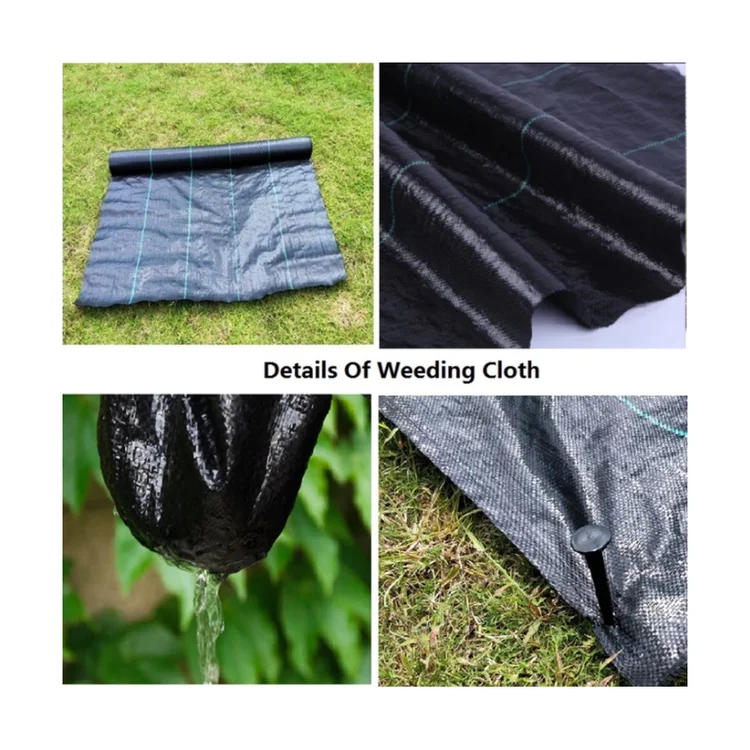 
Geotextile black plastic pp weed barrier fabrics landscape weed mat hole for greenhouse flooring 