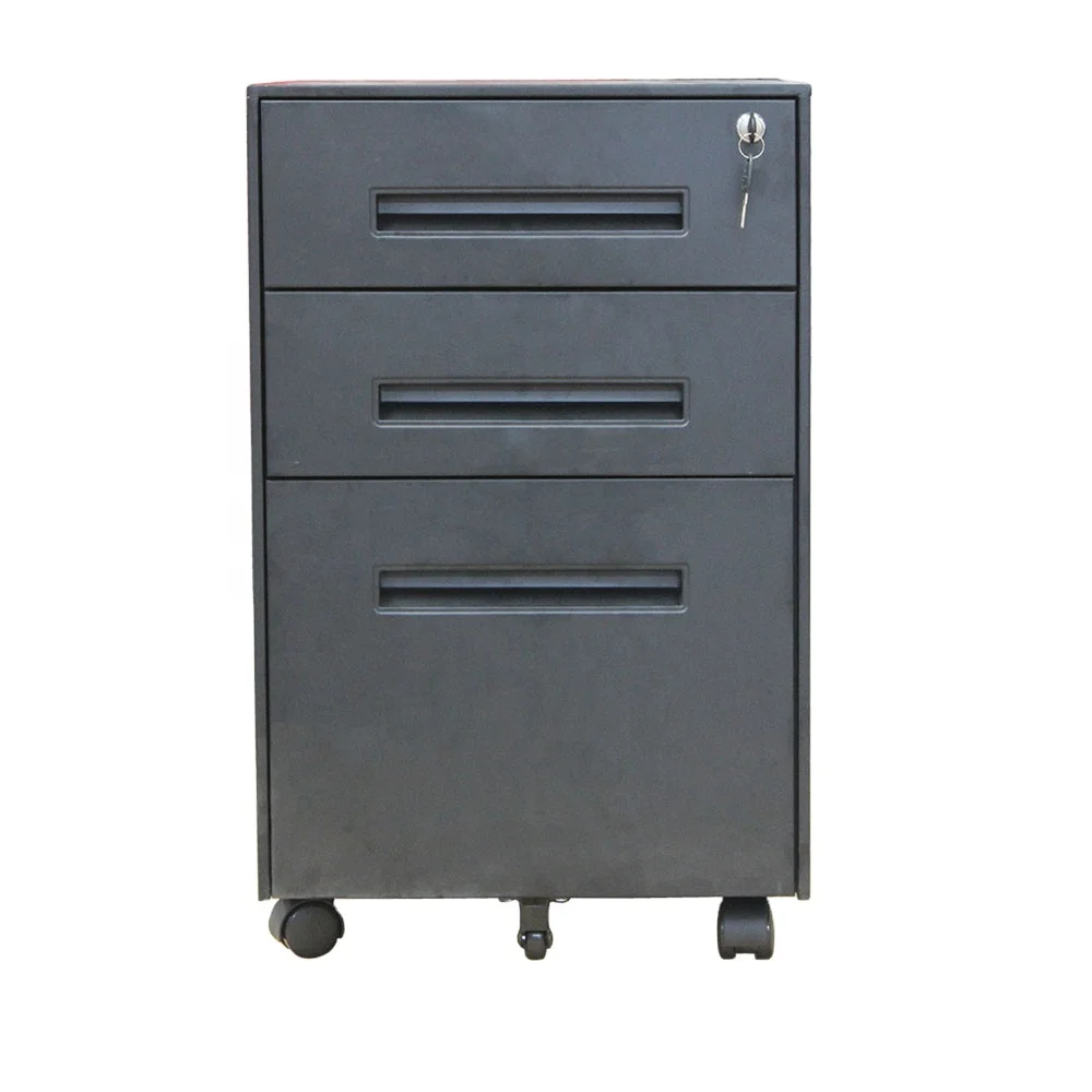 modern office equipment metal 3 box drawers mobile pedestal lockable file storage cabinet