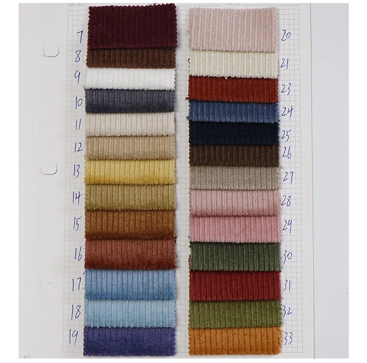 
Free samples woven stretch lycra cotton 8 wale corduroy fabric 