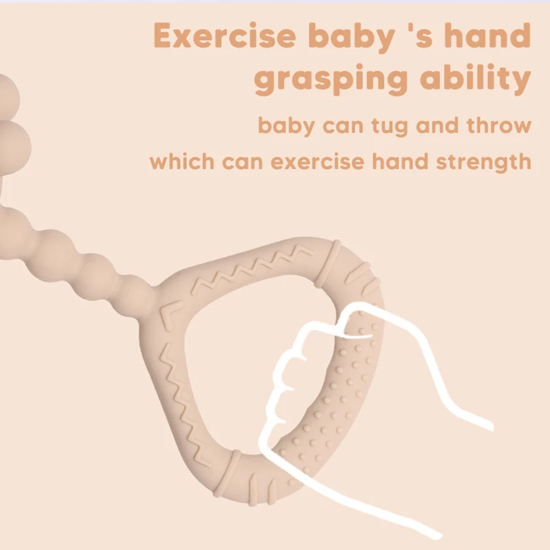 New Design Wholesale Silicone Baby Rattle Toys Baby Teething Toys Food Grade Safe Silicone Baby Teether Rattles