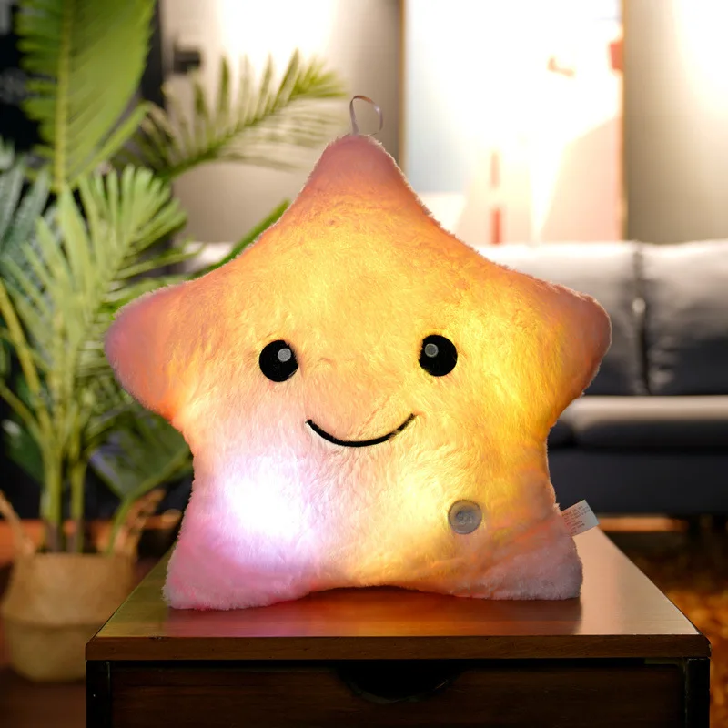 35CM Twinkle Star Glowing LED Night Light Plush Pillows Stuffed Toys
