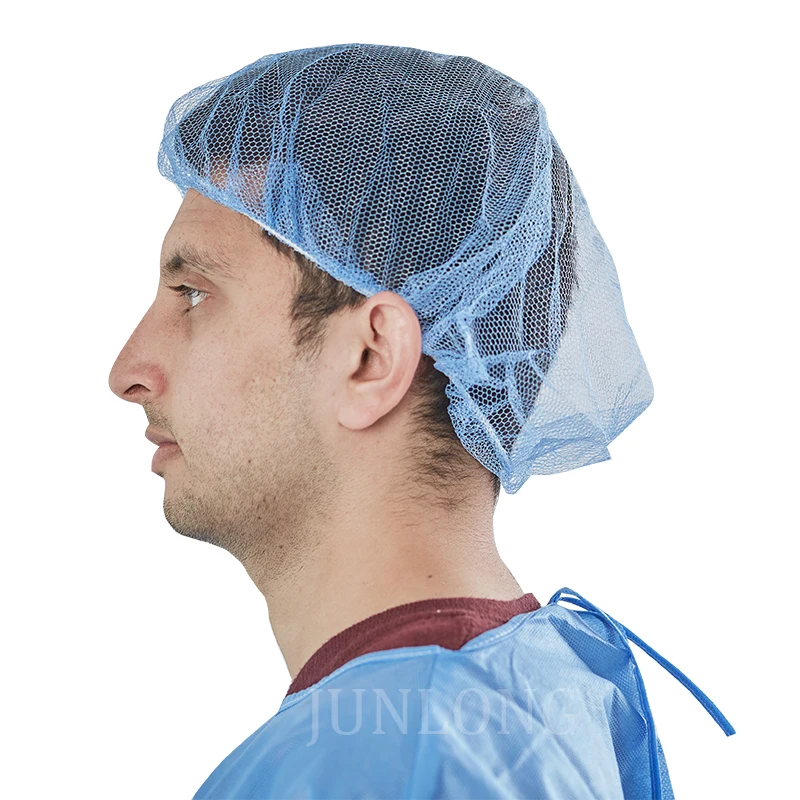 Junlong Non Woven Hair Net Disposable  Nylon Mesh Hair Net Cap  Nylon superfine stealth hairnet,Wig protection network