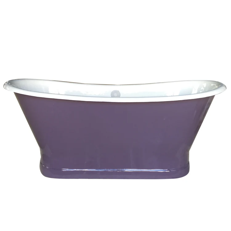 hot sale purple cast iron hot bateau tub customize colored paint