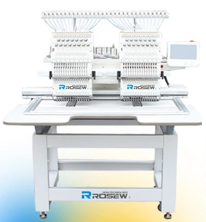 GC1202E 2 Heads 9/12/15Needles Computerized Embroidery machine for Flat Cap Garments embroidery
