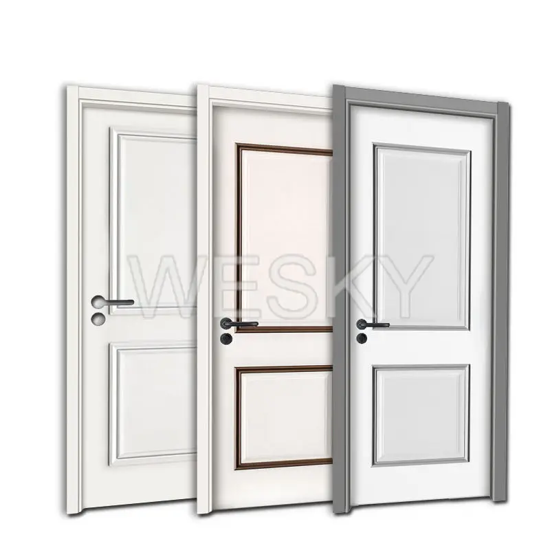 China Manufacture Wholesale Teak Wood Main Door designs White Soild Wood Door