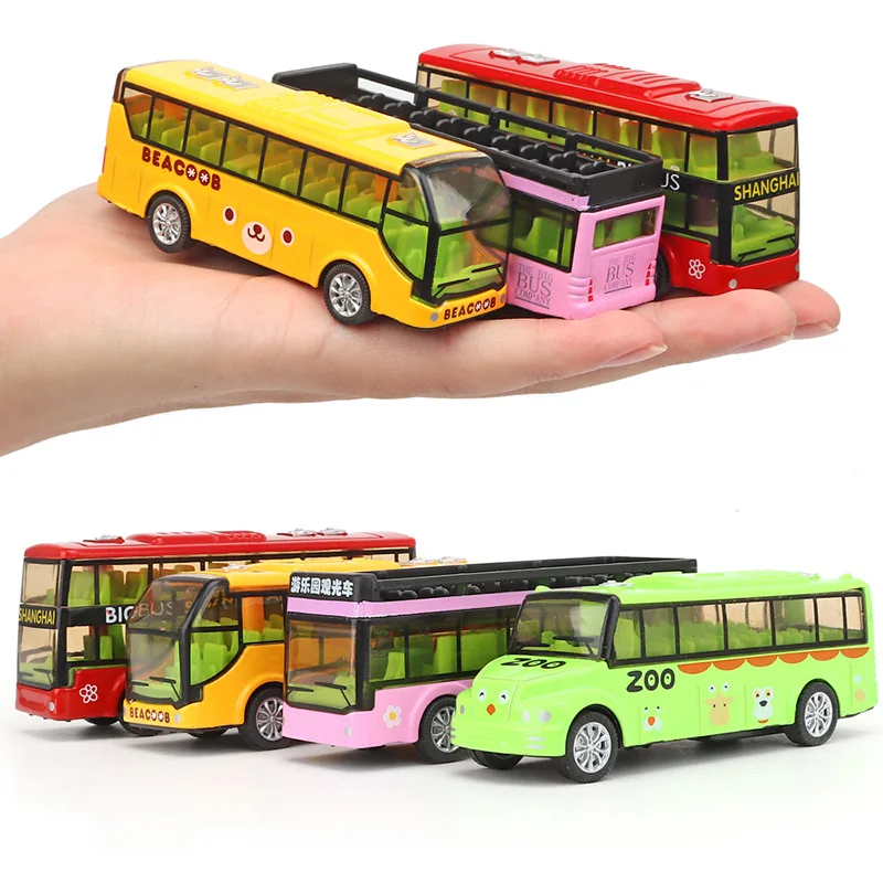 2021 Diecast Toy Vehicles New 4 Colors  Pull Back Diecast Min Alloy Toys City Bus Kids Diecast Toy Vehicles