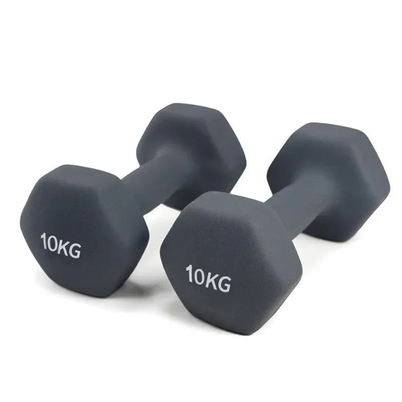 Hot sale hex small dumbbell Color neoprene dip plastic dumbbells Women gym dumbbells