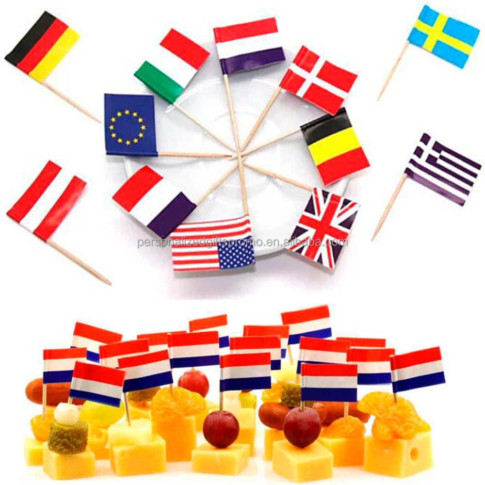 Mini flag in size 1 3/8 x 1 Great decoration for dessert Signs Banner Flags Displays TOOTHPICKS Flags