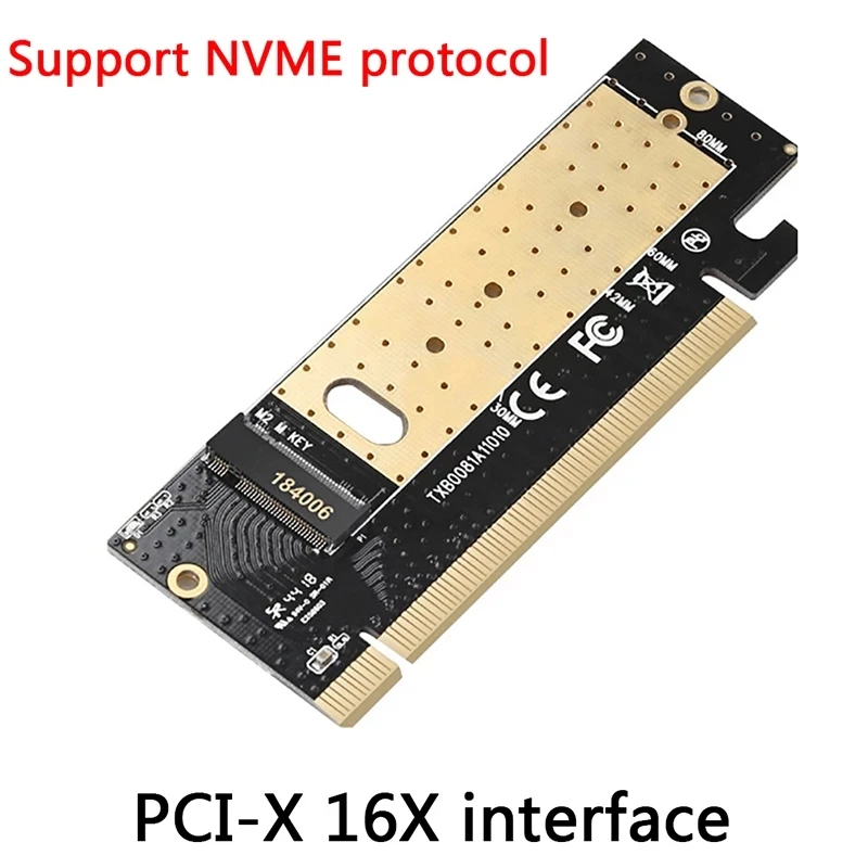 
M.2 NVMe SSD Adapter M2 To PCIE 3.0 X16 Controller Card M Key Interface Support PCI Express 3.0 X4 2230-2280 Size 